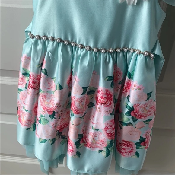 Rare Edition Mint Floral Dress - Picture 2 of 4